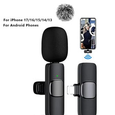 2.4G Wireless Mini Lavalier Microphone Plug Play Lapel Clip-on Mic iPhone iOS US