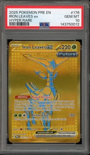 Pokemon Iron Leaves ex Prismatic Evolutions Hyper Rare #176 PSA 10 Gem Mint