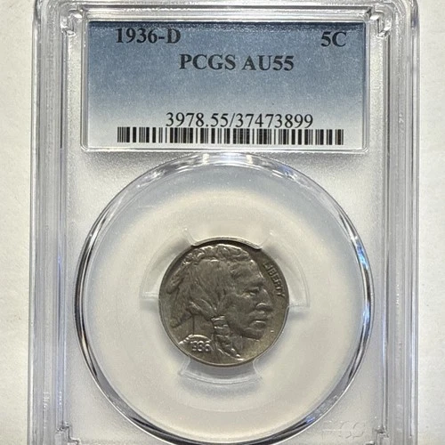 1936 D Buffalo Nickel PCGS AU 55