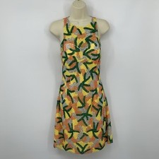 Sherri Hill beaded dress tropical print back keyhole formal short sequin shift 6