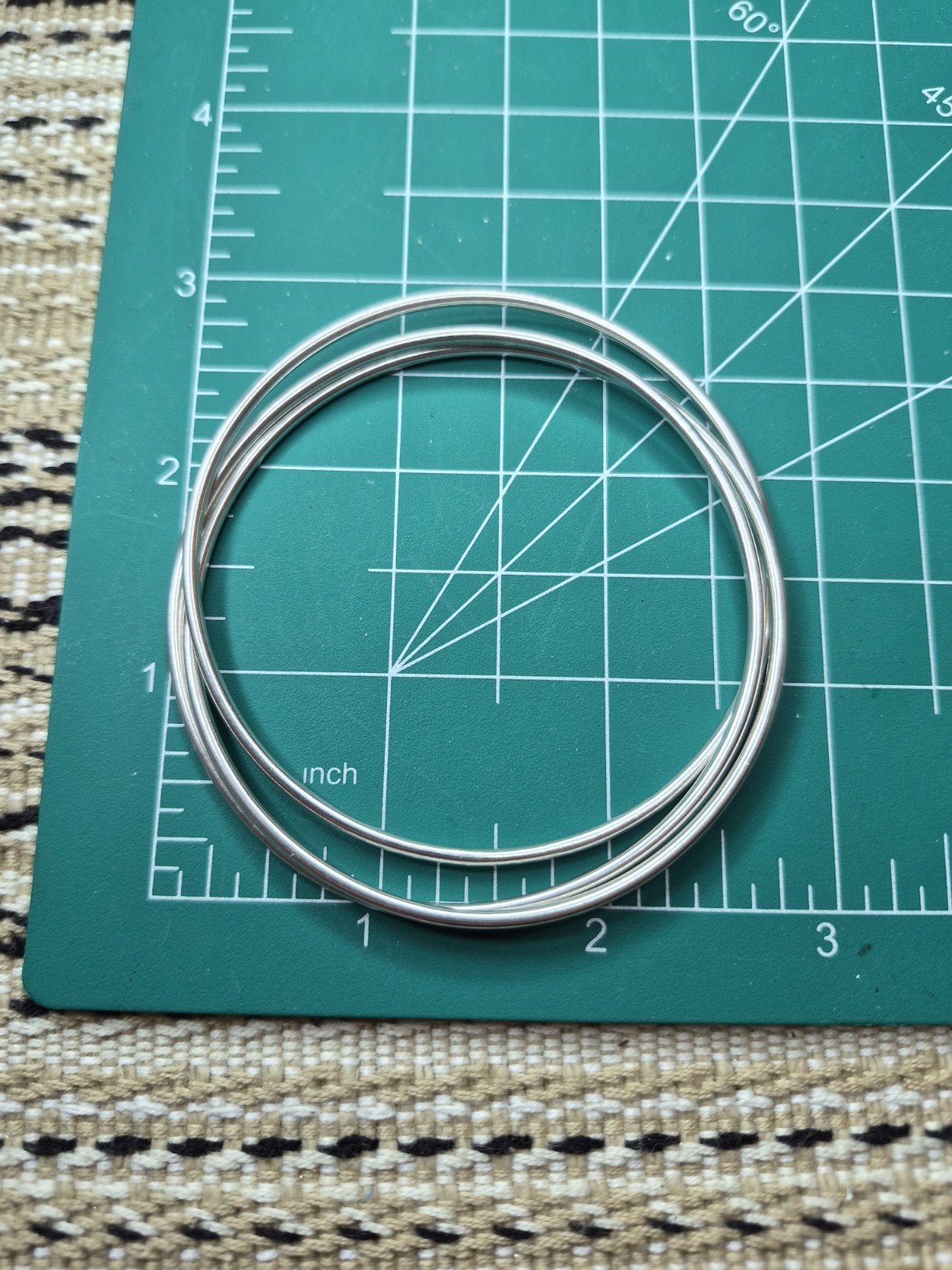 Sterling Silver Interlocking Triple Signed Bangle… - image 4