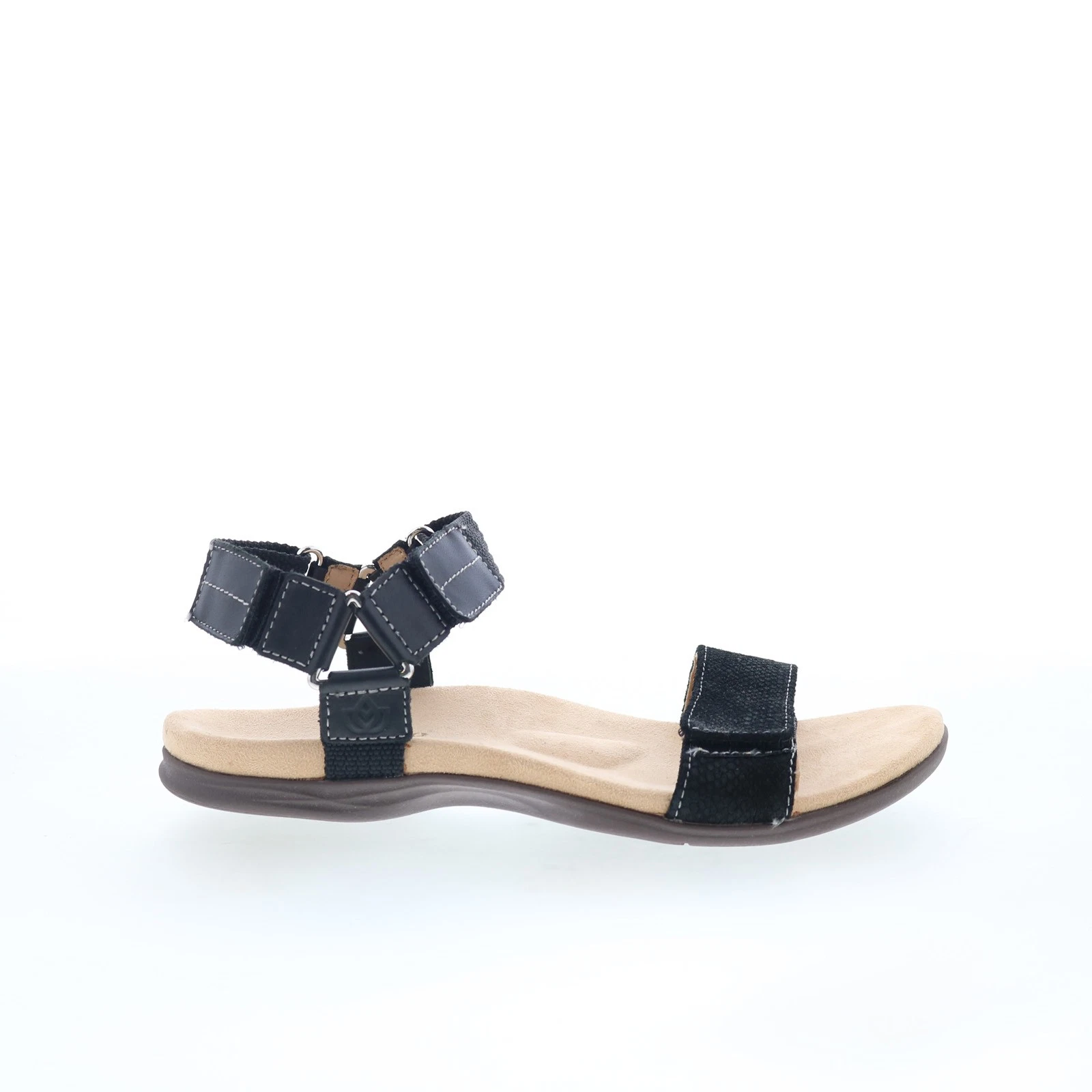 Spenco Tamara SP1071BLK Womens Black Leather Strap Strap Sandals Shoes