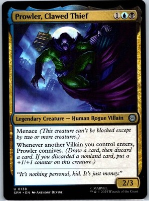 Prowler, Clawed Thief U Marvel's Spider-Man 138 NM