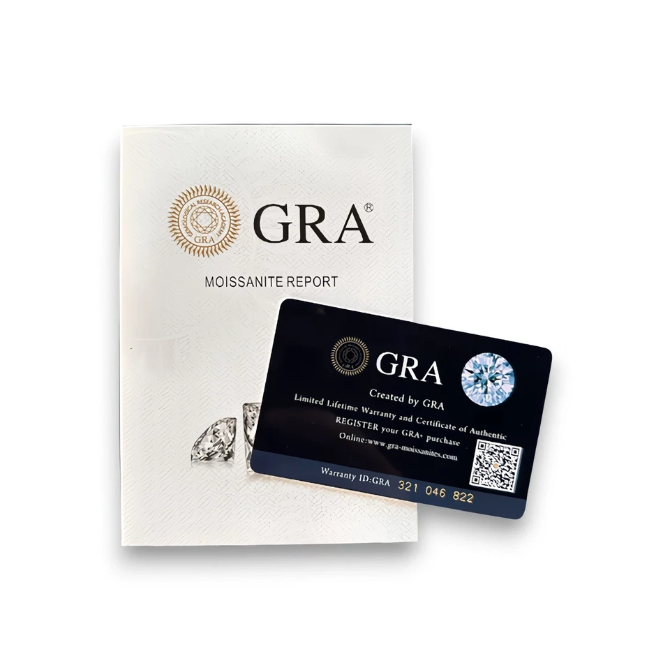 Moissanite Screw Back 14k Gold Solitaire Stud Earrings GRA Certified D/VVS1 - Image 2 of 4