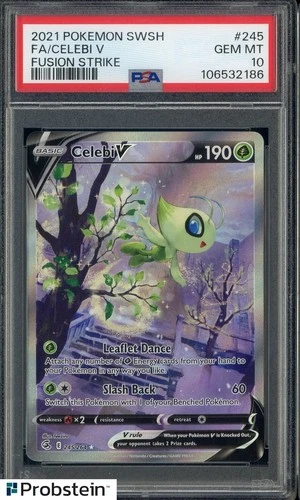 2021 Pokemon SWSH Fusion Strike #245 FA Celebi V PSA 10 GEM MINT