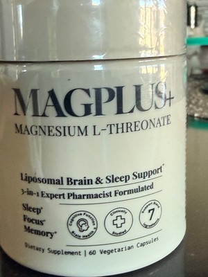 MAGPLUS+ Magnesium L-Threonate w Apigenin & L Theanine, 1500mg Sleep Blend