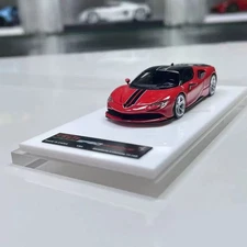 ART 1:64 Red Ferrari SF90 Super Sports Car Resin Car Model Limited Edition