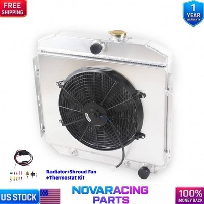 Radiator+Shroud Fan+Relay For Chevy Bel Air 150 210 Del Ray 1955 1956 1957 6CYL
