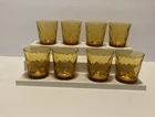 Vintage Rare Amber Anchor Hocking 8 ounces rocks glasses. Set of 8