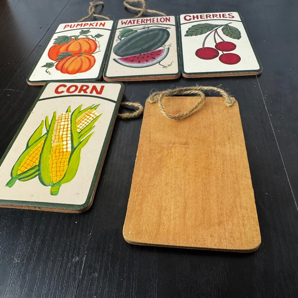 Juego de 5 letreros vintage de cocina para decoración de pared de frutas y verduras Foto 3 de 4