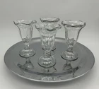 Vintage Anchor Hocking Tulip Clear Glass Ice Cream Sundae Cups  6”  Set Of 4