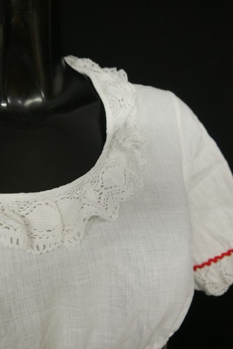 Gr.36 Dirndlbluse weiß Bluse für Dirndl Baumwolle mit Spitze Borte B10951 - Bild 2 von 4