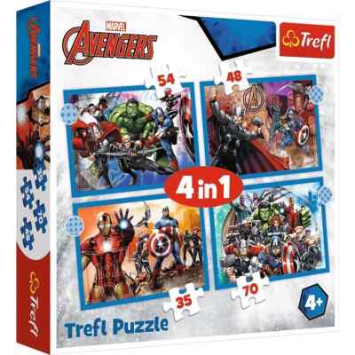 Avengers Puzzle 4 in 1 Box Set Iron Man Hulk Captain America Thor 4yo+