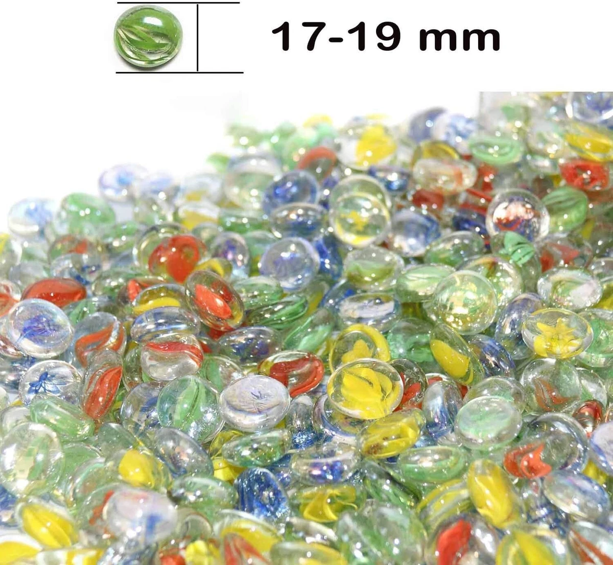 5 LB Aquarium Flat Glass Marbles Any Water Aquariums Decorative, Flat