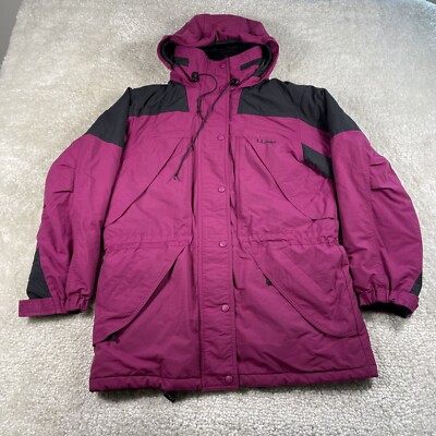Vintage LL Bean Jacket Womens Medium Purple Nylon Rugged Ridge Parka OP926