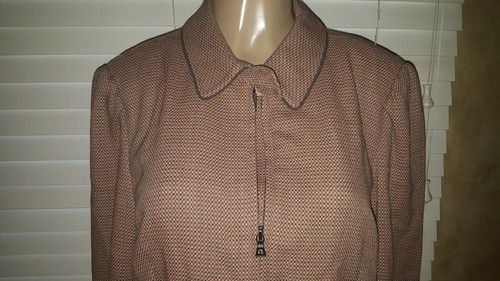 DKNY WOOL BLEND BROWN JACKET BLAZER SIZE 14 - Picture 3 of 6
