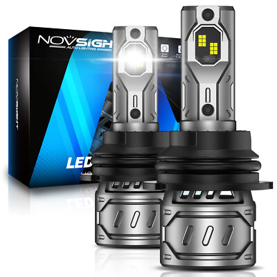 Novsight 9007 LED Headlight Bulbs Conversion High/Low Beam Bright Lamp 6000K 2pc