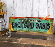 Personaliz Backyard Oasis Sign Swimming Pool Decor Paradise Custom 106182002003