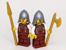 LEGO Minifigure 2 pack lot Castle Guards minifig castle pike halberd