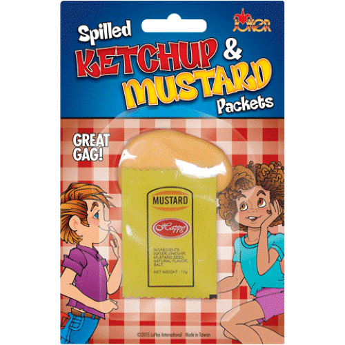 Spilled Ketchup and Mustard Packets This Is A Great Gag! Get The
