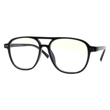 Blue Light Filtering Lens Glasses Unisex 70's Style Square Flat Top Frame