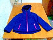 Michael Kors Girls Navy Jacket With Hood Pink Zipper Accents-Sz. 7/8