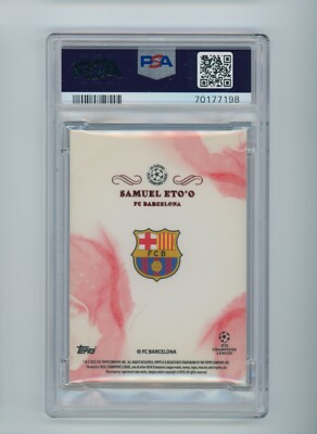2021-22 Samuel Eto'o Topps Pearl UCL Red FC Barcelona Soccer