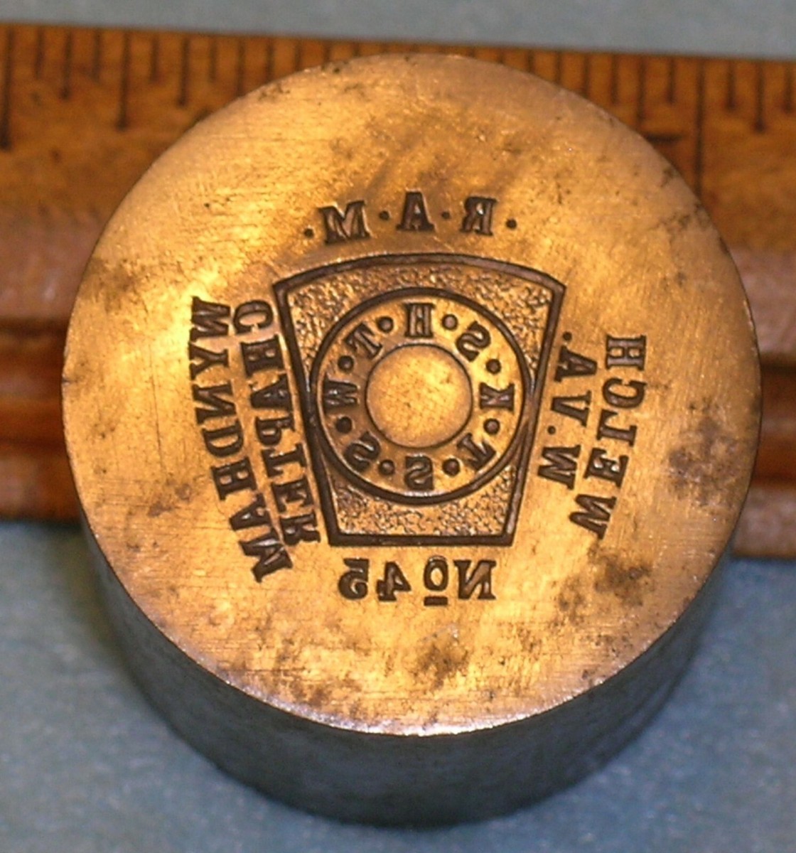WELCH WV Wyndham Chapter No 45 RAM MASONIC SHEKEL Stamping