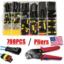 708Pcs 1-6 Pin Car Automotive Waterproof Electrical Wire Connector Plug Kit Set