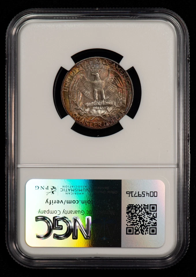 1950-S 25c Washington Quarter - PQ Rainbow Mint Set Toning - NGC MS 66 - B3555 - Image 4 of 4