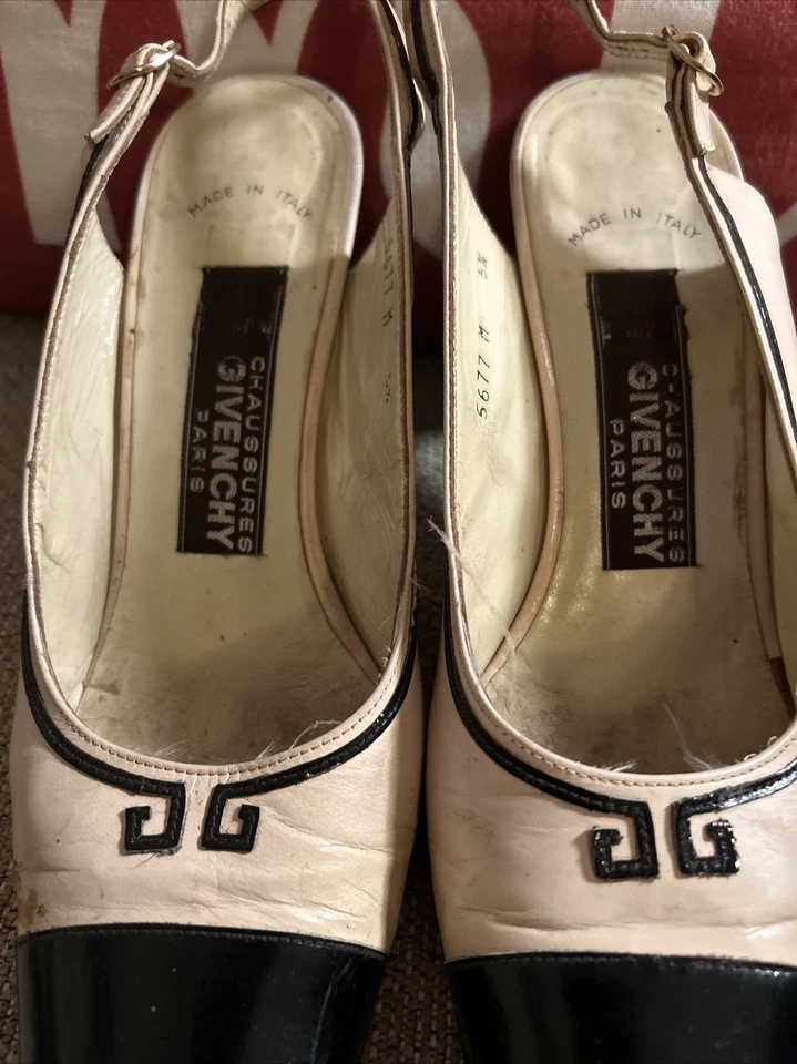 Винтажные туфли-лодочки GIVENCHY Slingback, размер 6,5, сделано в Италии - Изображение 2 из 4
