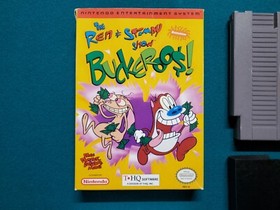 Ren & Stimpy Show Buckeroos NES Nintendo Box and Cart only -near mint +free case
