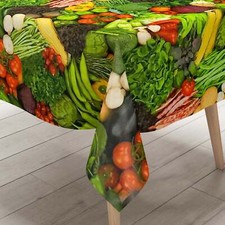 KEVKUS Tela Cerata Tovaglia 01176-00 Verdure Vegetale Angolare Rotondo Ovale