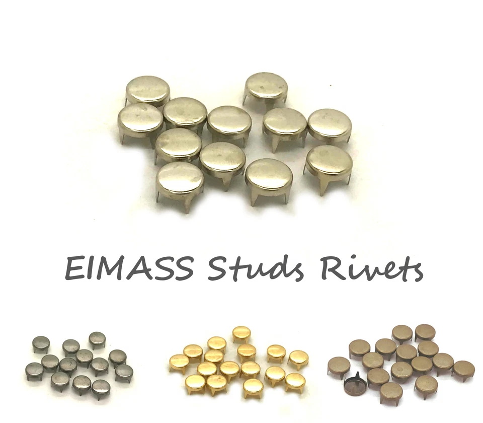 EIMASS Flache Oberseite Runde Klauen Nieten zum Verschönern von Kleidung Taschen Schuhe Gürtel Handwerk