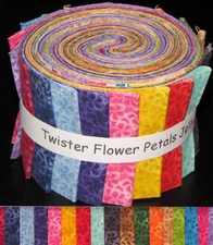 JELLY ROLL Precut Fabric Twister Floral Rainbow Cotton  20 Strips 2.5" X WOF