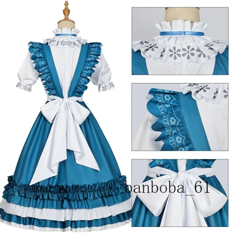 Identity V Alice Derose Cosplay Vestido Azul Disfraz Conjunto Completo Ropa Poliéster Foto 4 de 4