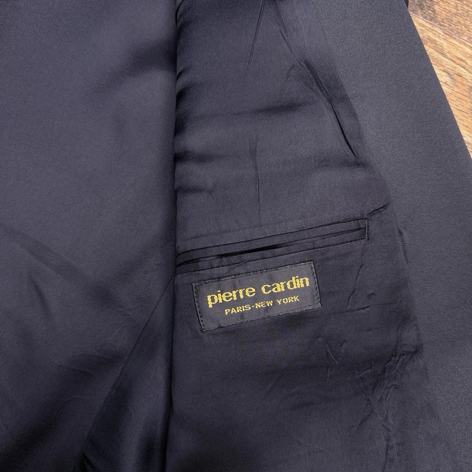 Traje Chaqueta De Colección Pierre Cardin Esmoquin 46 Larga Lana Negra Foto 4 de 4