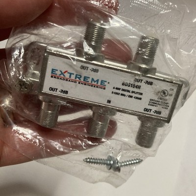 Extreme BDS104H Broadband 4-Way Digital Coax Cable Splitter