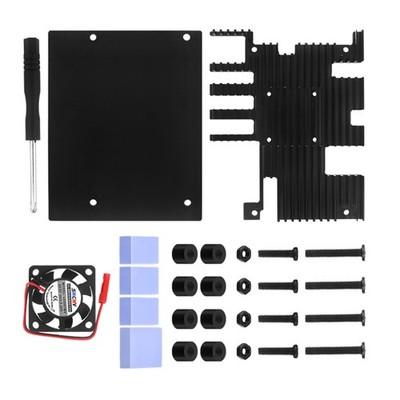Housing Case+Cooling Fan Active Passive Radiator/Heatsink For Orange Pi 5 Plus E