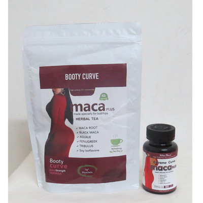 Booty Curve Maca Kräutertee + Extreme Curve Kapseln zur Verbesserung von Hüften & Po