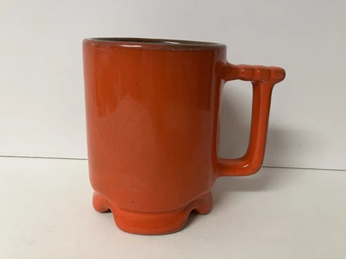 Frankoma Plainsman Footed Coffee Mug Flame Red 4’’ Circa 1950