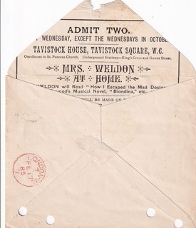 1885 Georgina Weldon Theatre Advert Envelope Tavistock Hse Orphanage ex Dickens