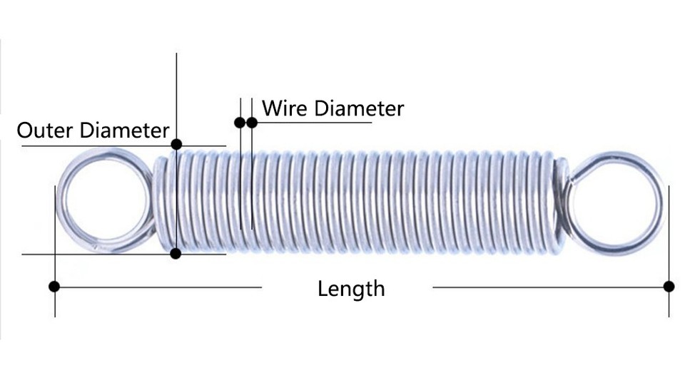 Spring Witj Inverted Loop Stainless Steel Extension Spring, 0.8mm 1.0mm Wire, With Loop Extending ...