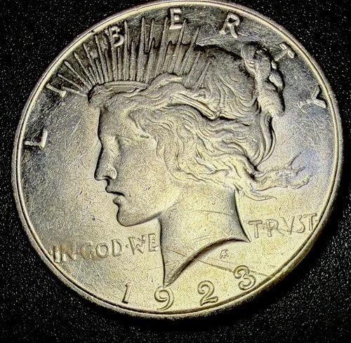 1923-S AU/BU  San Francisco Peace Dollar - 90% Silver Coin - Nice Luster