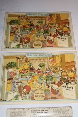 VTG DISNEY EPCOT 1982 Kitchen Kabaret Krackpots Original Music Show Placemats