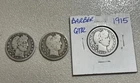 (2) 1915-P Barber Quarters & (1) 1916-P Barber Quarter 90% Silver