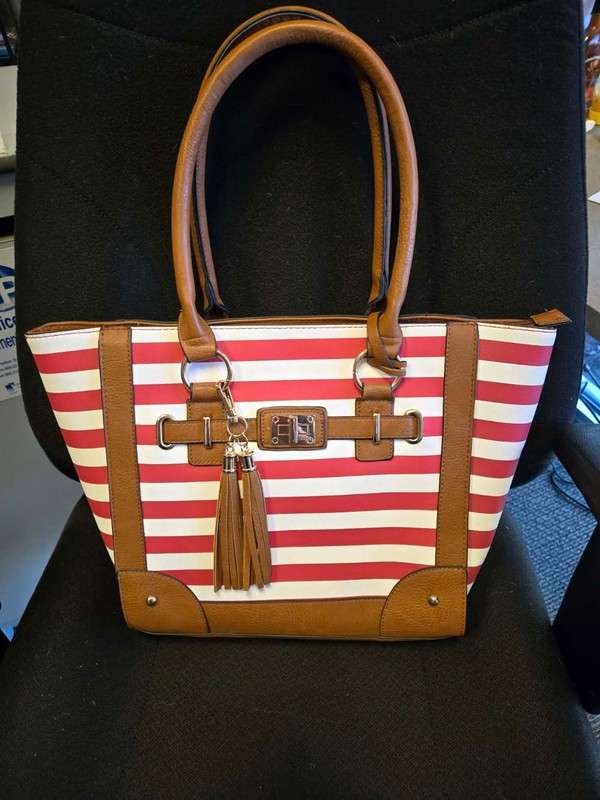 Bulldog Concealed Carry Tote Style Zippered Purse Holster Stripe Fit Small Autos