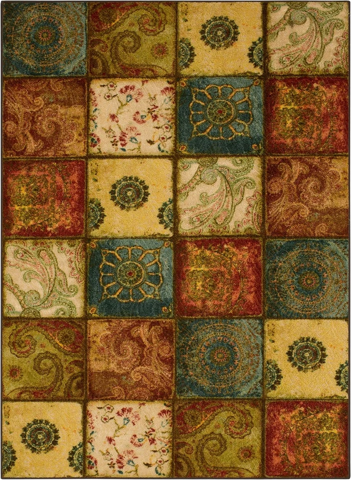 Free Flow Artifact Panel Patchwork Accent Area Rug, 1'8"x2'10", Multi - Image 4 of 4