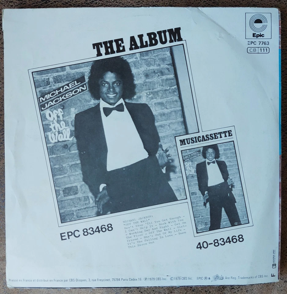 MICHAEL JACKSON / SINGLE 45 TRS /ETAT REMARQUABLE /DON'TSTOP'TIL YOU GET ENOUGH - Photo 2/4