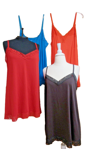 Lot of 4 LANE BRYANT ~ FASHION BUG Lace Trim Cami Tank Tops Plus Sz 18/20 1X 2X